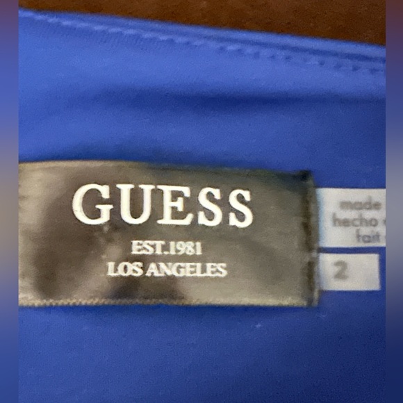 Guess Blue & Black Sleeveless Cutout Colorblock Bodycon Dress Sz. 2 - Picture 11 of 15